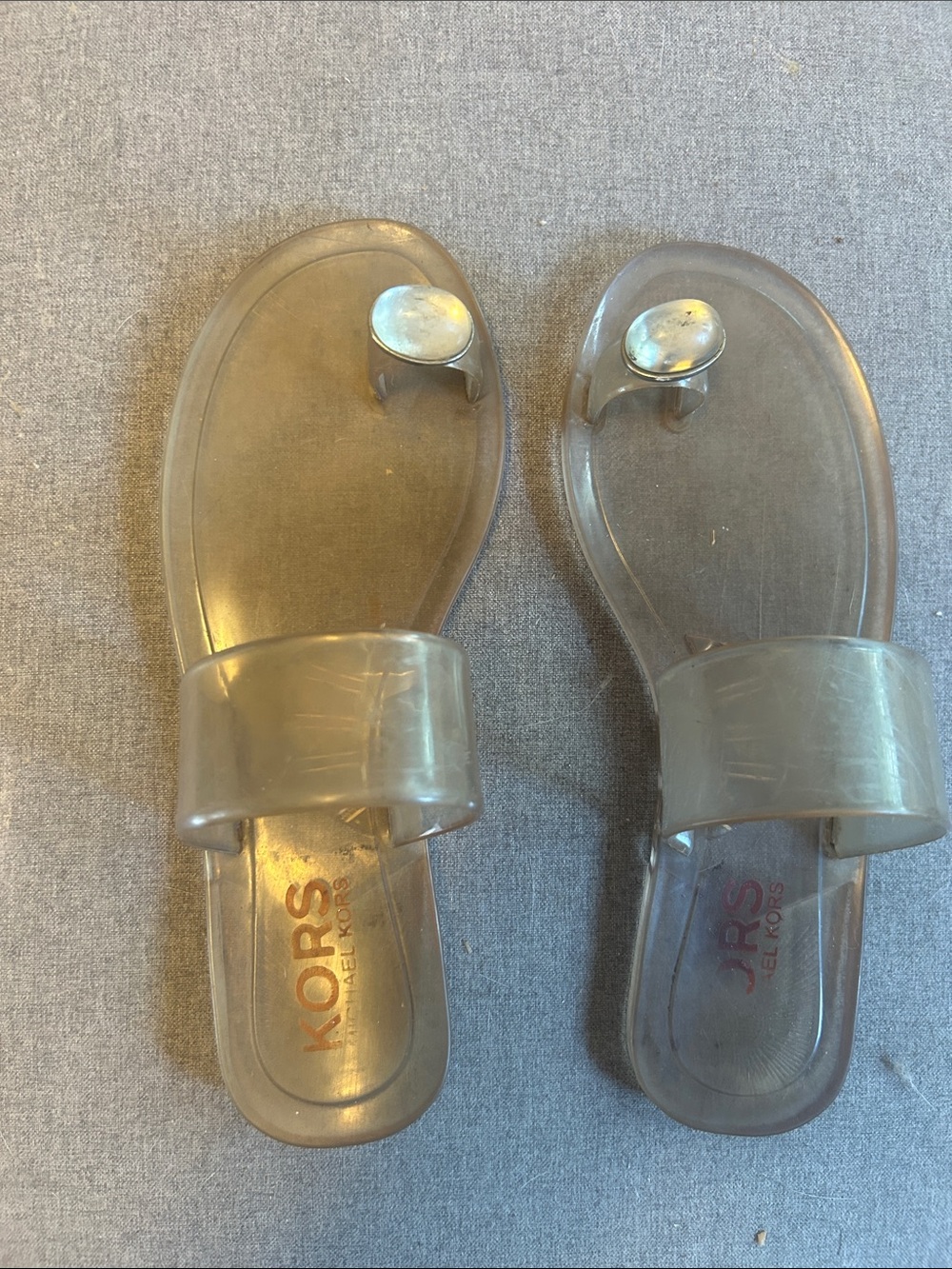 Michael Kors Translucent Smoke Jelly Slide Sandals